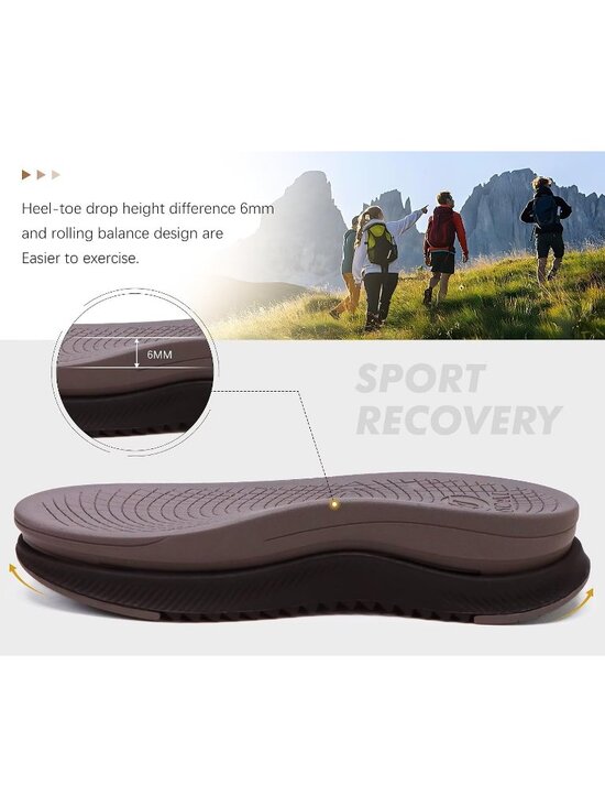 Men\'s Brown Arch Support Mesh Athletic Thick Rubber Soles Hiking Sandal Shoes